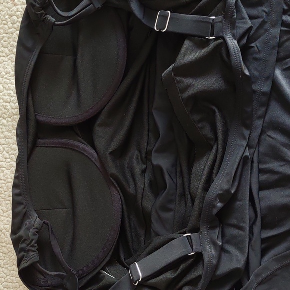 NWT Meet. Curve 4X Black Ruched One Piece Swimsuit - Picture 9 of 13